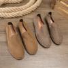 Gray Men Casual Shoes Italian Men Loafers Moccasins Slip On Men's Flats Breathable Genuine Leather Male Driving Shoes