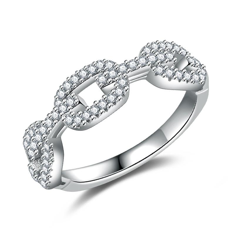 Lindon Classic Copper Alloy Zircon Ring Ladies Jewelry Wedding Promise Party Gift