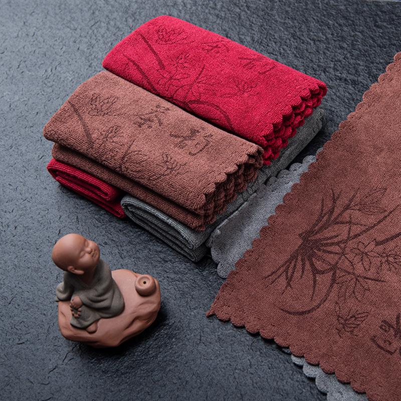 GIANXI Tea Towel Thickened Absorbent Cleaning Cloth Seamless Tea Set Mat Super Soft Absorbent Tea Towel Cotton