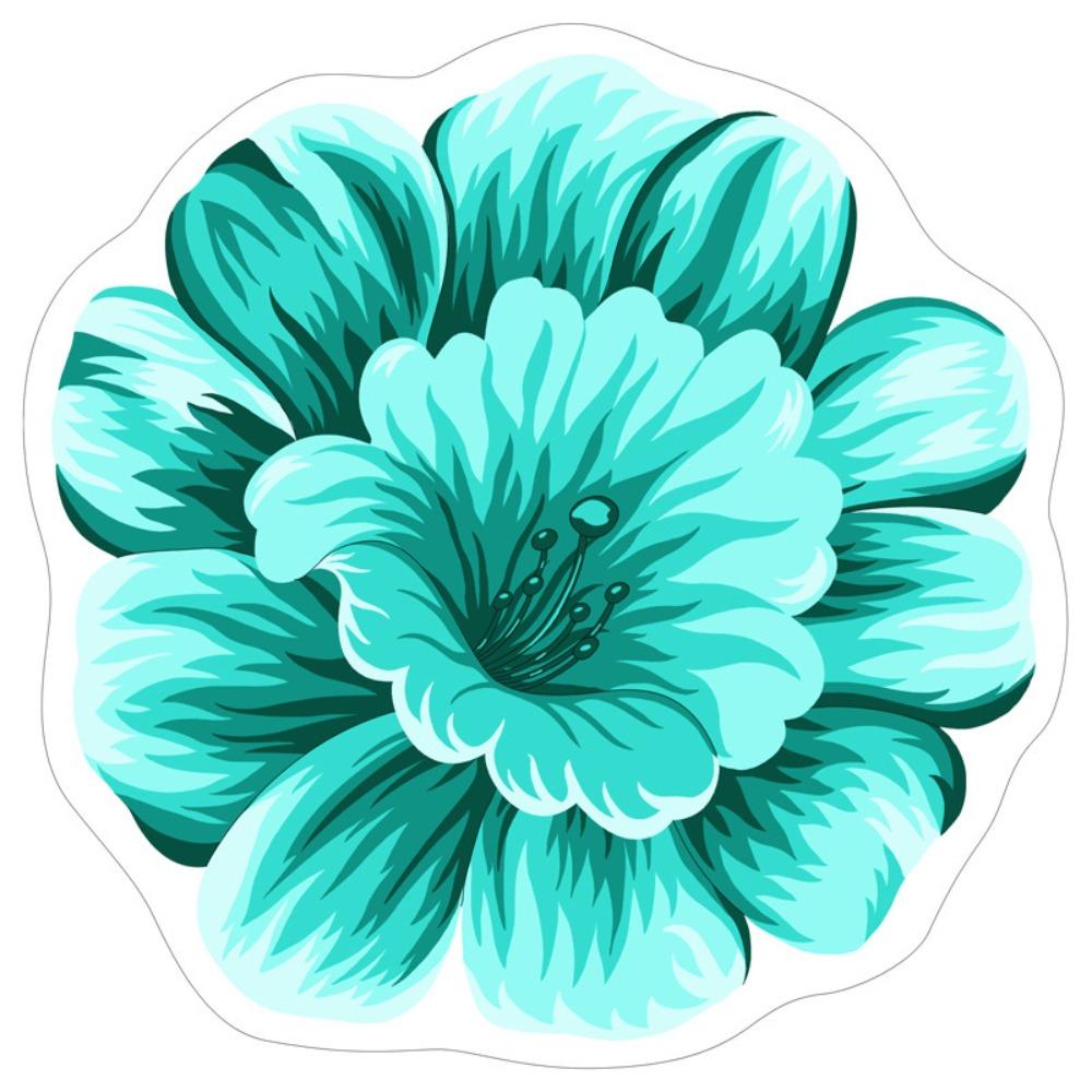 

60×60cm Floral Rug Imitation Cashmere Floor Mat for Living Room Tea Table and Bedside озеро синього кольору