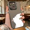 White Cat Sticking Tongue Out Hard Phone Case for Iphone 16 15 14 13 12 11 Pro Max Mini Shockproof Anti-Scratch Protective Cover