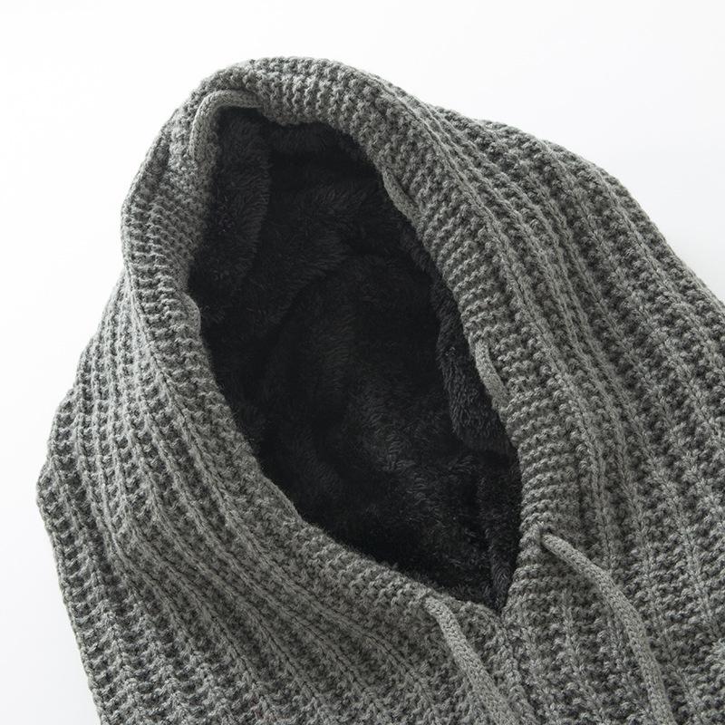 Women's Pullover Stripe One Piece Plush Thickened Riding Ear Protector Knitted Warm Hat