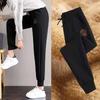 Women's Winter Fleece-Lined Outerwear Joggers Loose-Fit Thickened Casual Pants