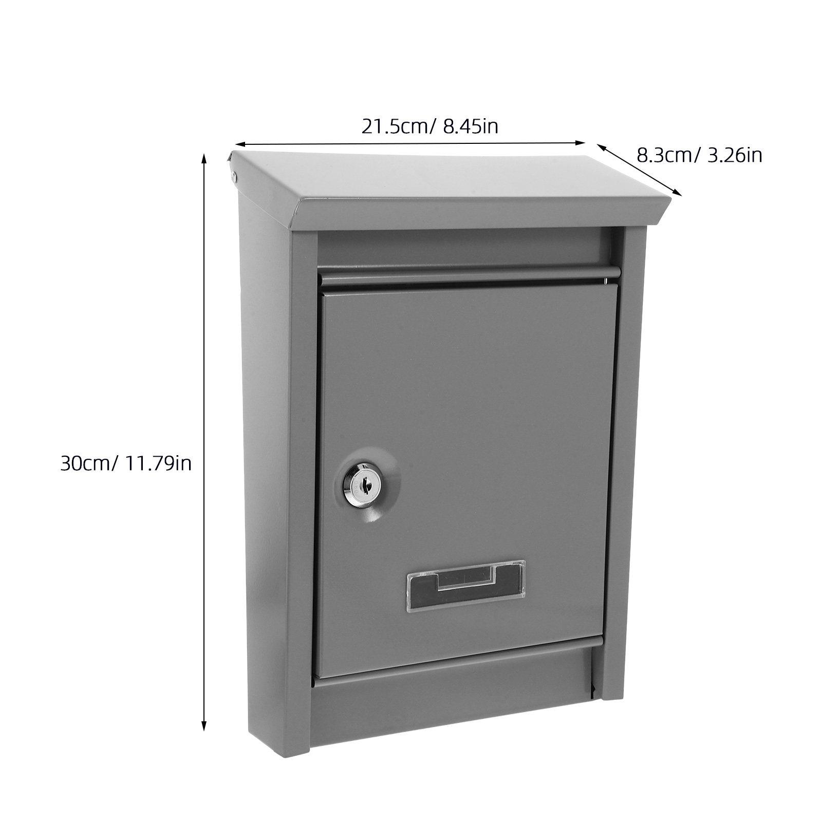 

Mailbox Locked Locking Wall Mounted Metal Boxes for House outside Lockable Outdoor Grey Garden Mailboxes серый