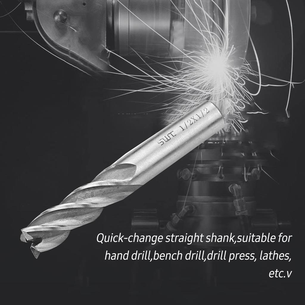 8pcs Solid Milling End Cutter Drill Bits 1 16 1 2 4 Flute High Speed Steel End Mill Set HSS Slot Tool Set HSS CNC