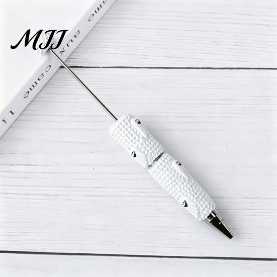 Unique DIY Crafting Supplies Halloween Rhinestone Beadable Pen, Sparkly Cat Pumpkin Ghost Plastic Beaded Cartoon Writing Pens Glitter Black
