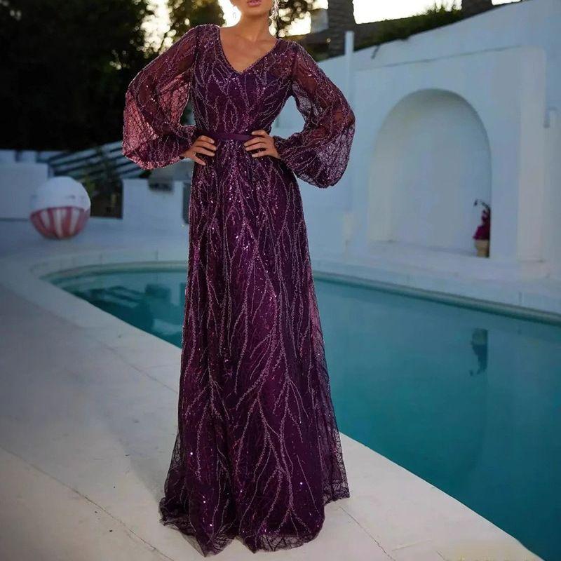 

Европейские и американские пайетки V-образный вырез кисточки шнуровка длинное платье для вечеринки длинное платье для вечеринки женское Burgundy XXXL