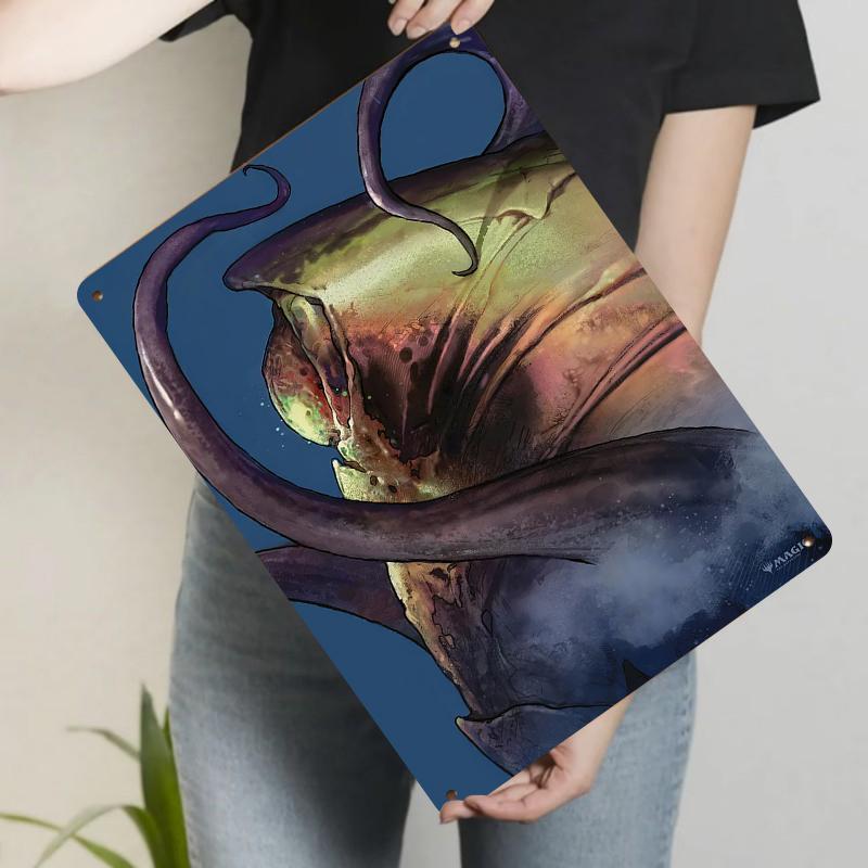 

Deep Sea Monster Metal Wall Art Vintage Decor for Living Room Study Bar 20x30cm（7.8x11.8inch）