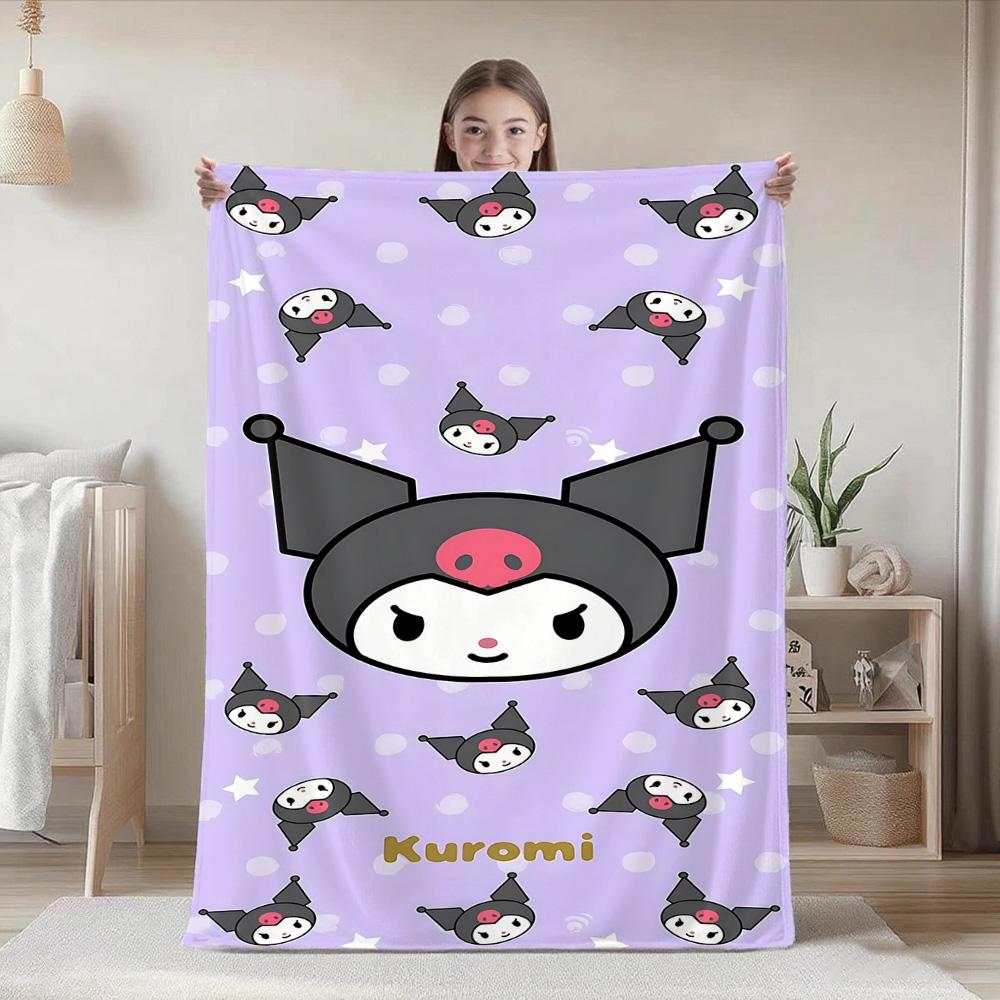 Kawaii K-Kuromi Sofa Blankets and Bedspreads Picnic Blanket for Bed Furry New Year Camping Bedspread the Anime Home Decoration