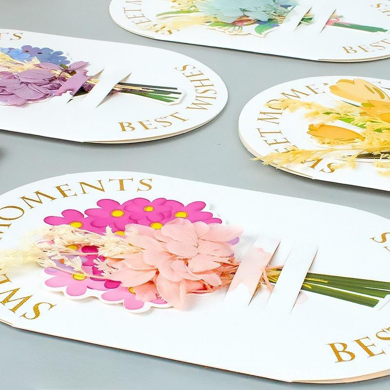 1Pcs Flower Gift Cards New Year Gift for Family Festival Valentine's Day Lover Christmas Business Supplies Thank You Cards