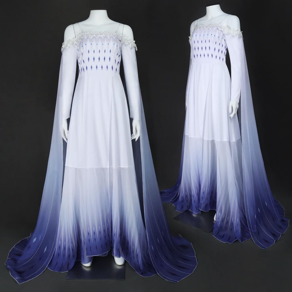 Frozen 2 Elsa Princess Dress COS Suit Elsa Gradual Change Mesh Dress Stage Performance