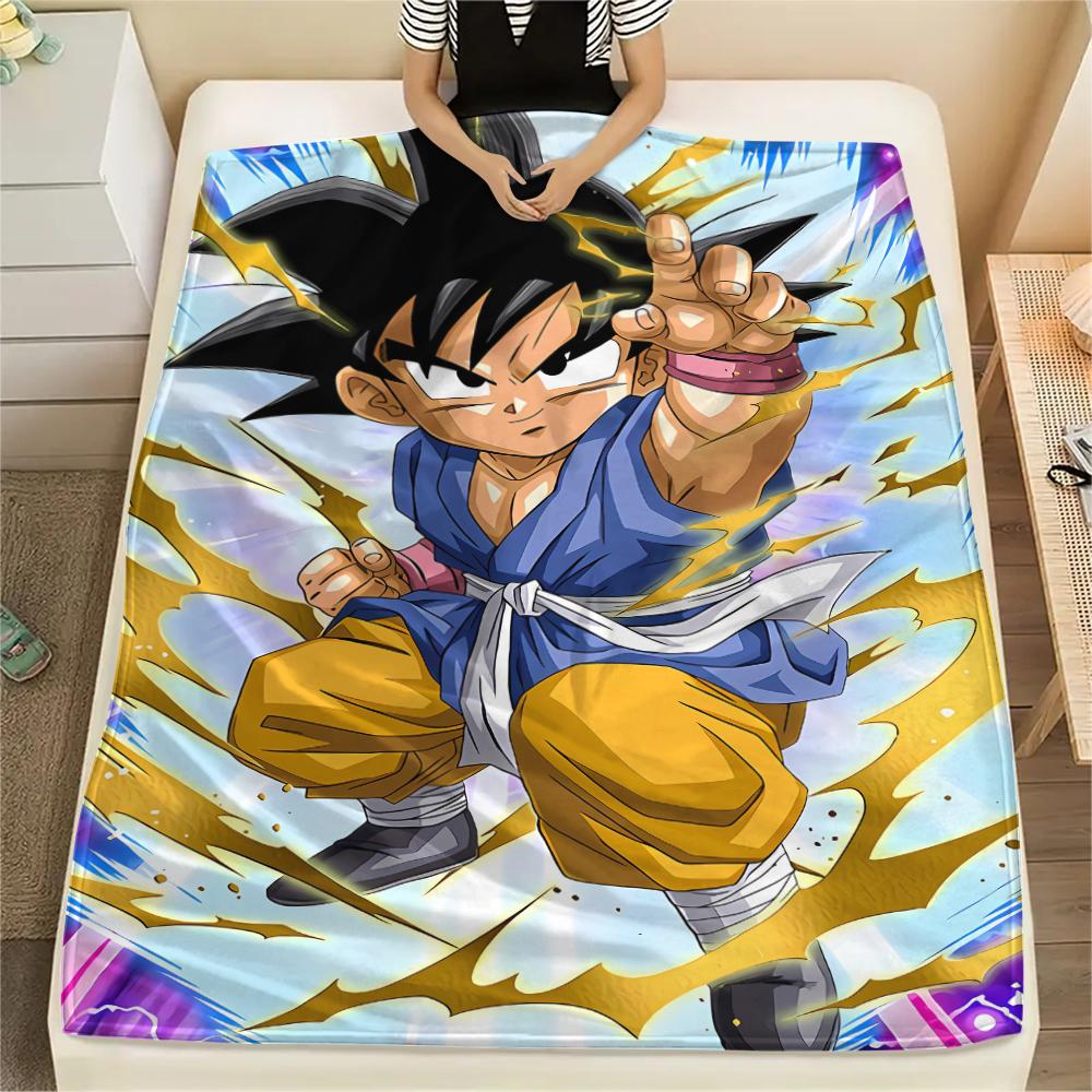Coperta in Flanella con Stampa Personaggi Dragon Ball, Alta qualità Confortevole per Tutte le Stagioni, Arredamento per la Casa, Calore e Comfort, Perfetta per Regali di Natale