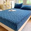 Flannel Sheets Fashion Solid Color Jacquard Comfortable Soft Elastic Bedspread Coral Fleece Fluffy Fitted Bed Sheets for Bed