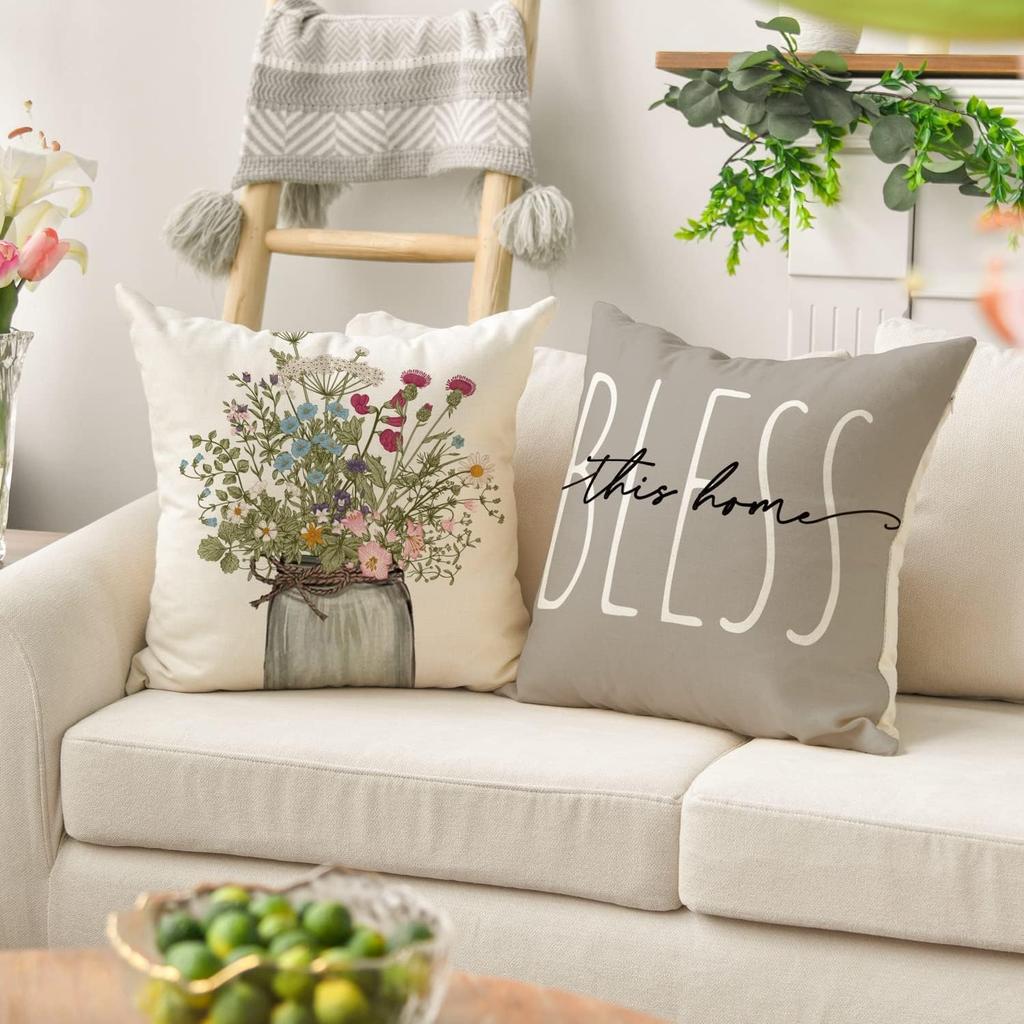 Minimalistisches Design Kissenbezug Leinen Kissenbezug Schlafzimmer Kissenbezug Kissen Spezial Sofakissen Heimdekor 45*45cm 4 Stück