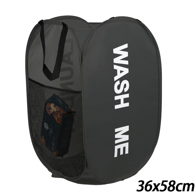 

Портативная сетчатая складная корзина для белья с широким отверстием, дышащая, компактная, экономичная чёрный