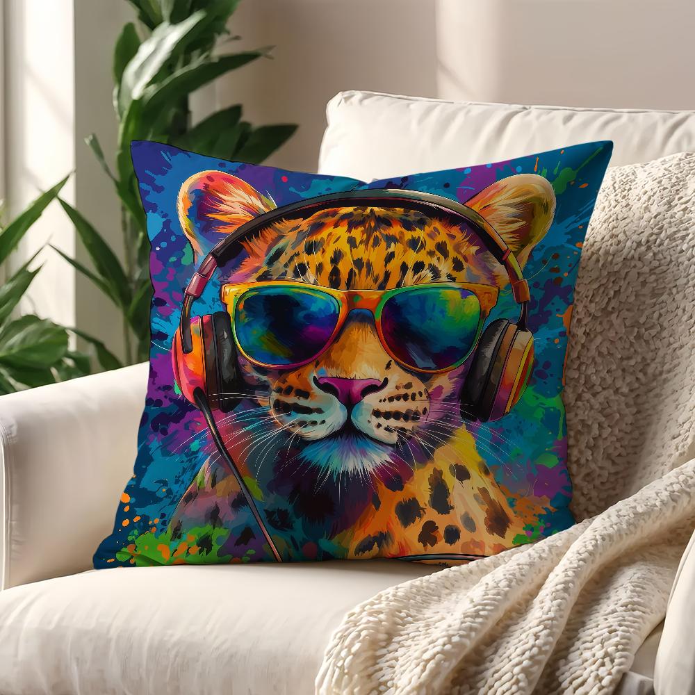 Giraffe Lion Leopard Style Trendy Cool Style Cushion Cover For Pillow Printing Sofa Decoration Car Room Office Nordic Simplicity