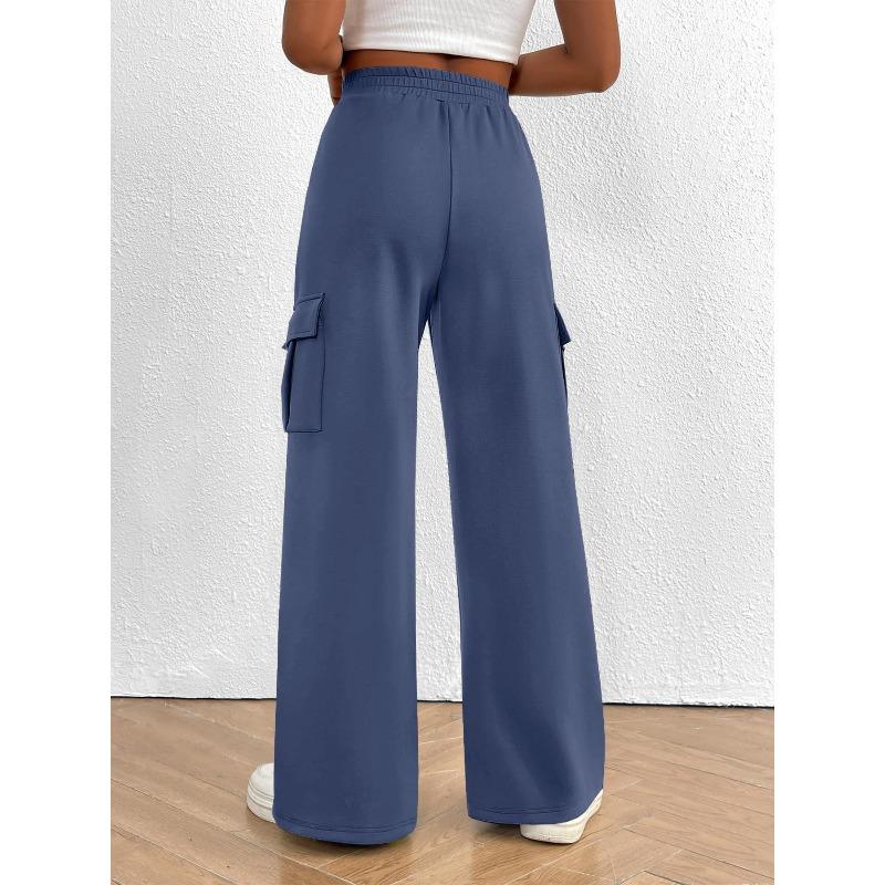 YYFS Damenmode, lässig, einfarbig, bedruckt, hohe Taille, Hosen, Hosen und Caprihosen