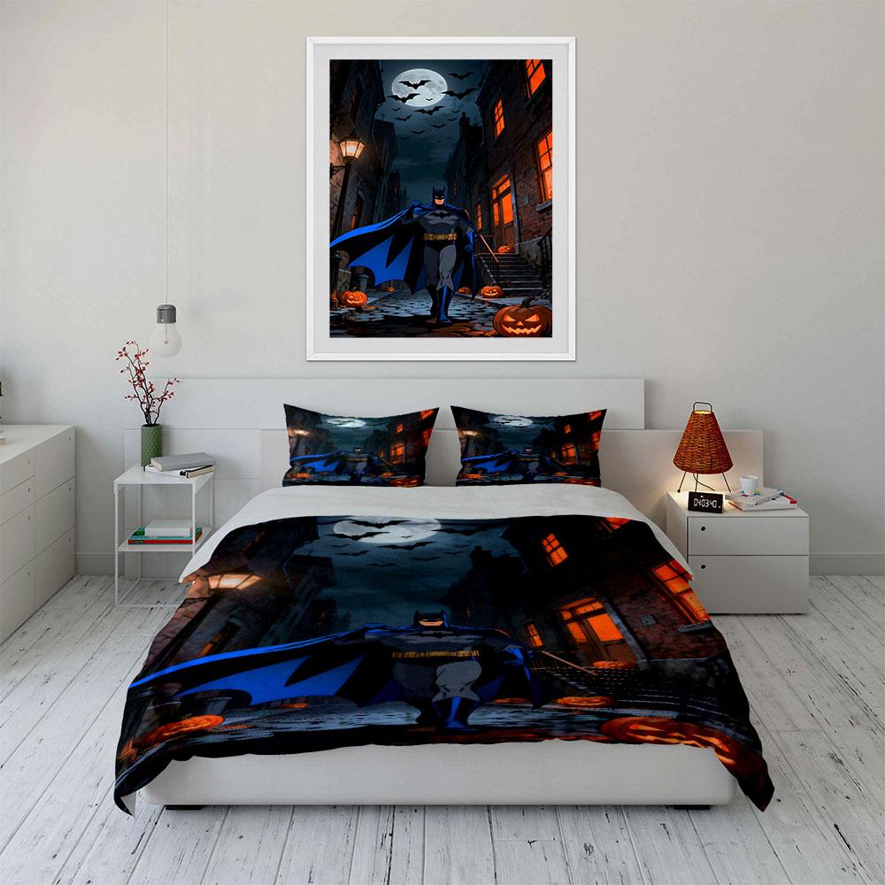Moonlit Batman and pumpkins. Bedding sets Duvet cover sets Duvet covers Pillowcases(1 * Duvet Cover 2 * Pillowcases without duvet insert)