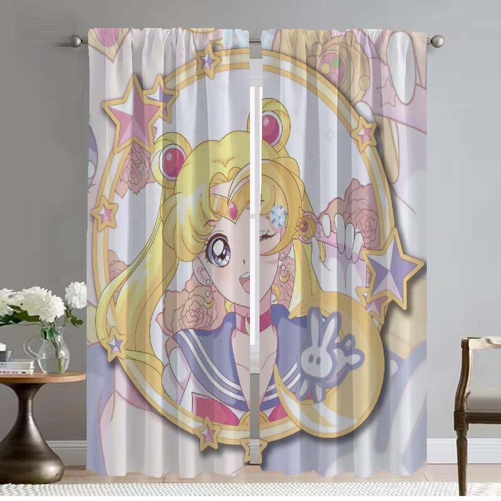 

Кухонные шторы Moon Girl, 2 шт., шторы для гостиной, занавески на Хэллоуин, тюль для спальни, перегородки W50xH70cmx2pcs-CL