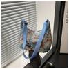 Women Small Underarm Bag Chinese Style Shoulder Bag Versatile Literary Prints Cloth Crescent Pack Portable Women's Handbags