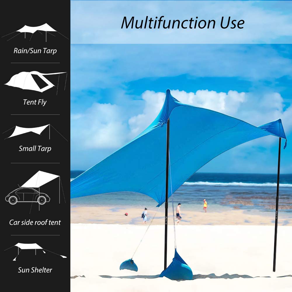 FOREST HOME Pole Sub Pole Made of 7075 Aluminum Alloy Stepless Adjustable Finely Adjustable Sliding Type Telescoping Lightweight For Outdoor Camping