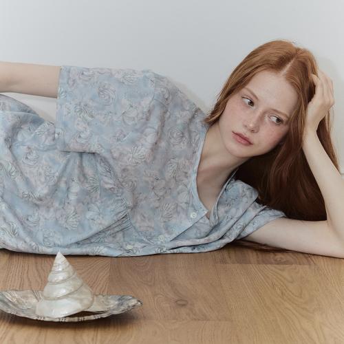 [Muse Mood] Round 80 Count Cotton Vintage Shell Summer Pajama [Shipped from Korea] 100% Authentic