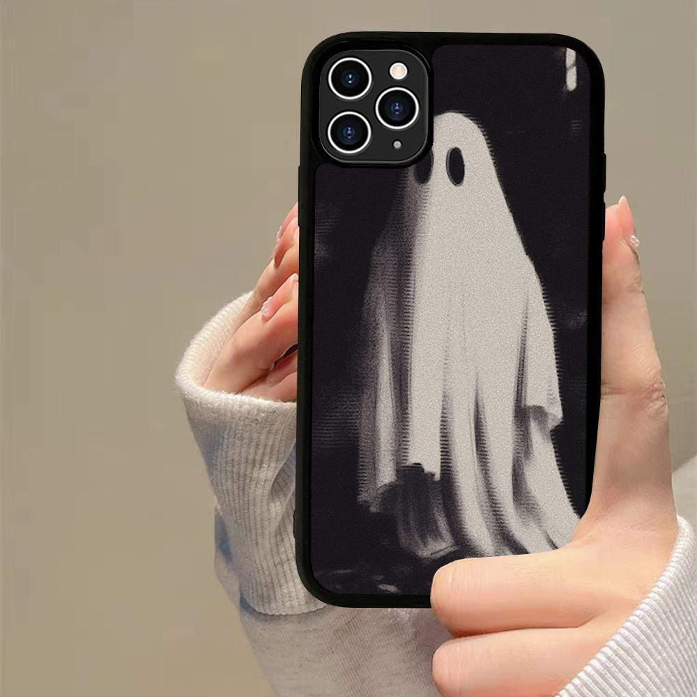 Cartoon Spooky Ghost Phone Case Silicone PC+TPU For For IPhone 11 12 13 14 15 16 Plus Pro Max Cover