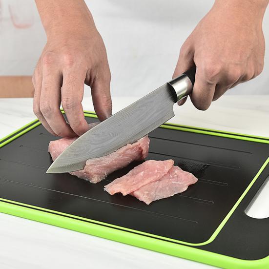 Food Chopping Board Rounded Edge Widely Used Easy To Clean Convenient Quick Thaw Tool Kitchen Supplies