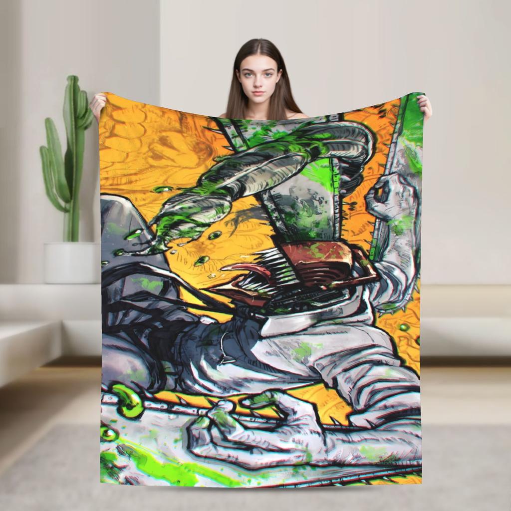Reze layered manga Blankets Quality Super Warm Chainsaws Mans Throw Blanket Winter Picnic Home Decor Graphic Bedspread