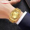 Mens Analog Quartz Watch Diamond Encrusted Bezel Day & Date Display Waterproof Stainless Steel Band