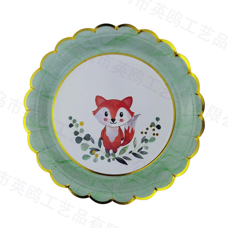 

Мультяшные бумажные тарелки с животными для детского дня рождения