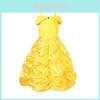 Rochie de Prințesă Belle din Frumoasa și Bestia pentru Fete cu Model de Desene Animate și Material Moale din Bumbac pentru Sărbători