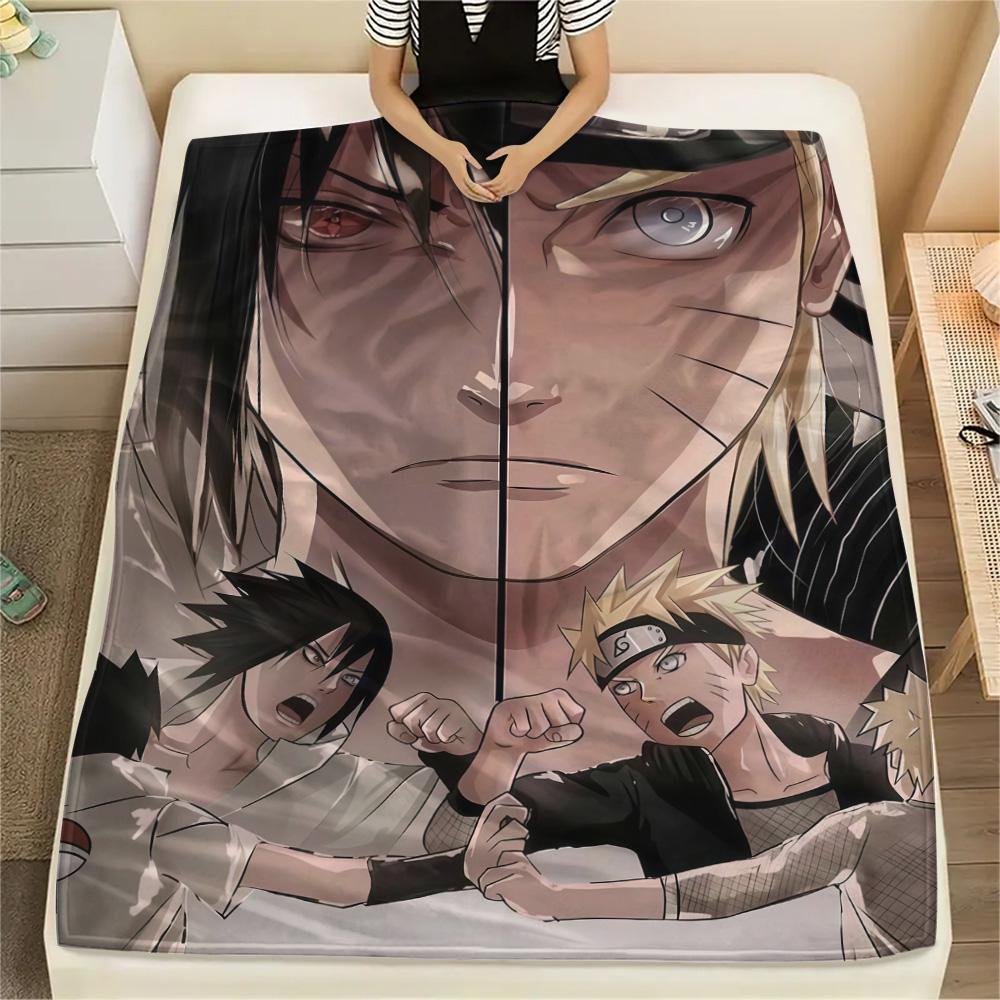 1PC Naruto Fire Determination Patterned Flannel Blanket Suitable For All Seasons For Home Decor Warmth And Comfort Gifts Holiday Present