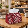1pc Rustic Country Grid Tissue Box - Tulip Star Checker Napkin Storage Box, Suitable for Rolls/facial Tissues/single Sheets, Multi-functional Storage 