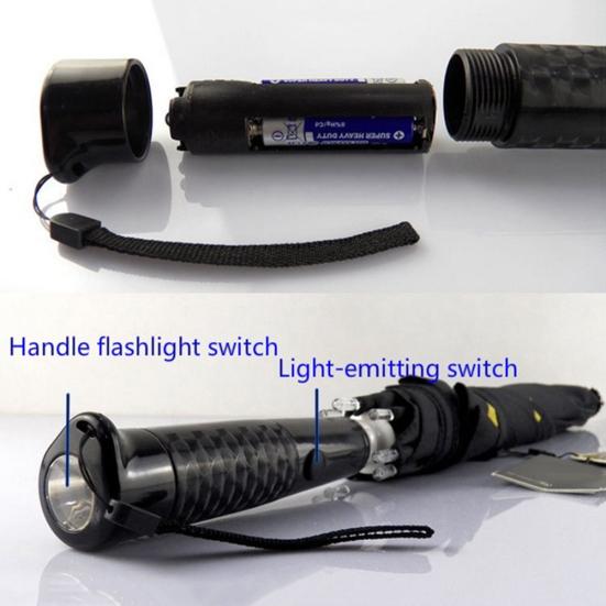 Umbrelă de protecție creativă colorată cu LED, rezistentă la vânt, soare, ploaie, noapte