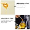 220Ml Glass Pot Set Clear Transparent Bee Drip Resistant Pot With Wooden Lid For Kitchen Home Use Dipper Set Clear Honey Storage