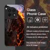 Creative Flame Black Horse Pattern Tempered Glass Phone Case for OnePlus 13R 12 11 10 Pro ACE2 ACE3 Nord CE4 CE3 CE2 Lite Cover