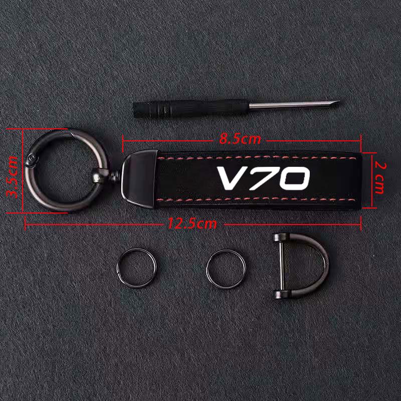 Suede Durable Horseshoe Buckle Car Key Rings For Men Women Fashion Key Accessory Keyrings Gifts For Volvo V70 Car Accessories