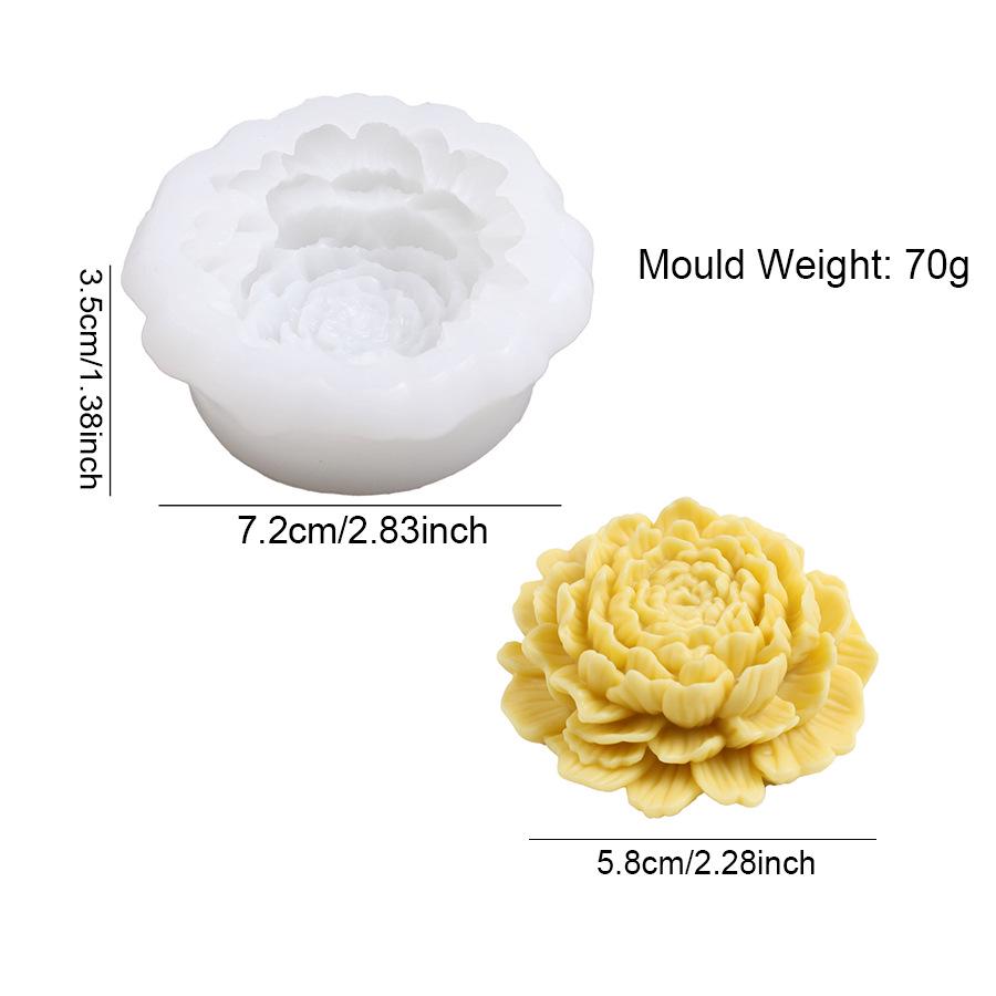 Large Peony Scented Candle & Soap Mold - DIY Home Decor Silicone Mold