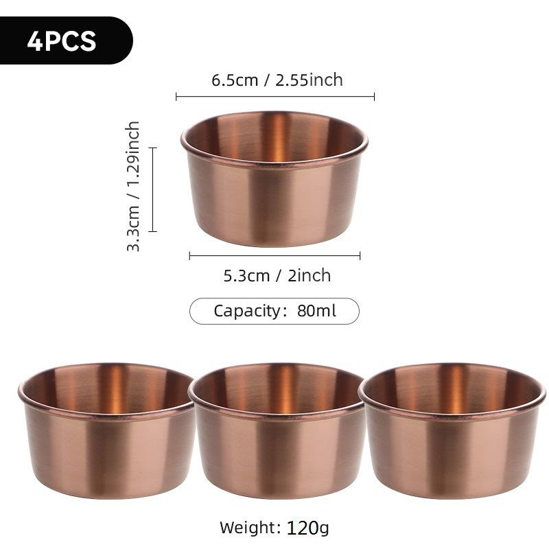 304 Stainless Steel Dipping Cup, Golden Sauce Cup, American Seasoning Dish, Household Salad, Tomato Sauce Dipping Cup