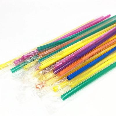 100Pcs Fluorescent Plastic Bendable Drinking Straws Disposable Beverage Straws Wedding Decor Mixed Colors Party Supplies