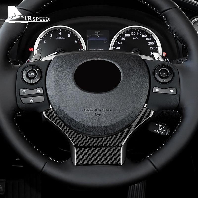 For Lexus IS250 IS300 IS350 2013 2014 2015 2016 2017 2018  Real Soft Carbon Fiber Car Steering Wheel Trim Sticker