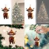 Adorable Cartoon Cow Acrylic Car Pendant Charming Holiday Tree Decoration Home Decor
