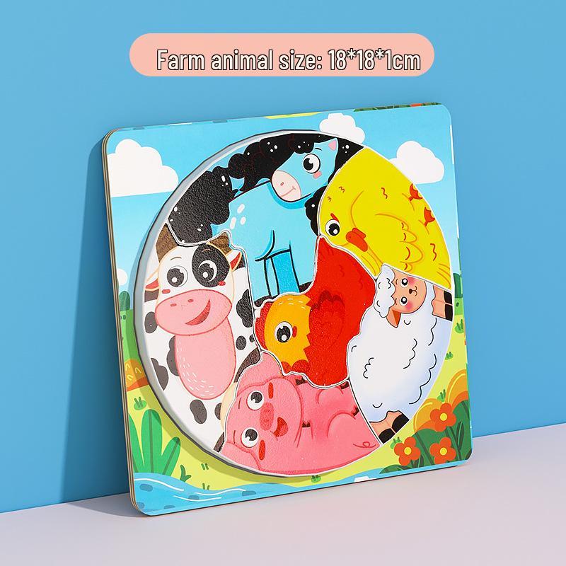 

Детский 3D пазл в форме животного - Веселая многотемная деревянная игрушка для мальчиков и девочек в возрасте 3-6 лет