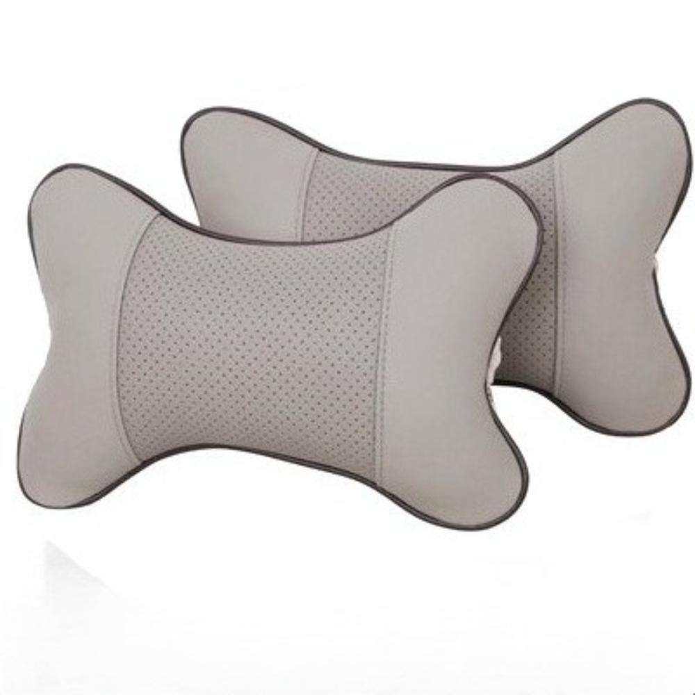 1PCS Car Neck Pillows Both Side Pu Leather Pack Headrest Fit for Most Cars Filled Fiber Universal Car Pillow