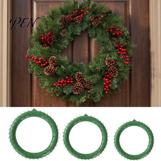Front Door Wreath Form Plastic Christmas Frame, Floral Making Ring, Circle/Heart Shaped DIY Home Decoration Base for Arrangements, Craft Projects