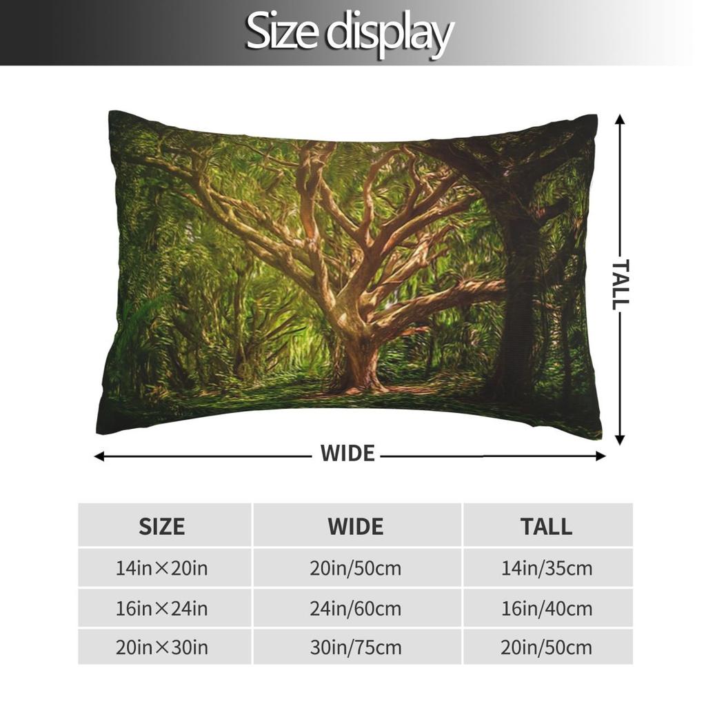 Magic Green Tree Rectangle Pillowcase Cushion Cover Decor Bedroom Bed Home Comfort Throw Pillow