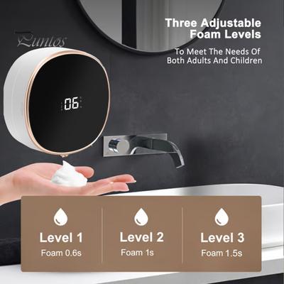 Dispensador de jabón eléctrico sin contacto, montaje en pared, IPX5, resistente al agua, recargable, funciona con batería, dispensador de jabón automático de alta tecnología