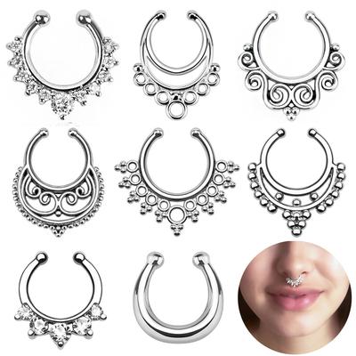 16g ocelové zlato CZ septum falešný piercing mix stylů falešný septum nosní kroužky clickers muži tělové šperky piercing nariz daith helix
