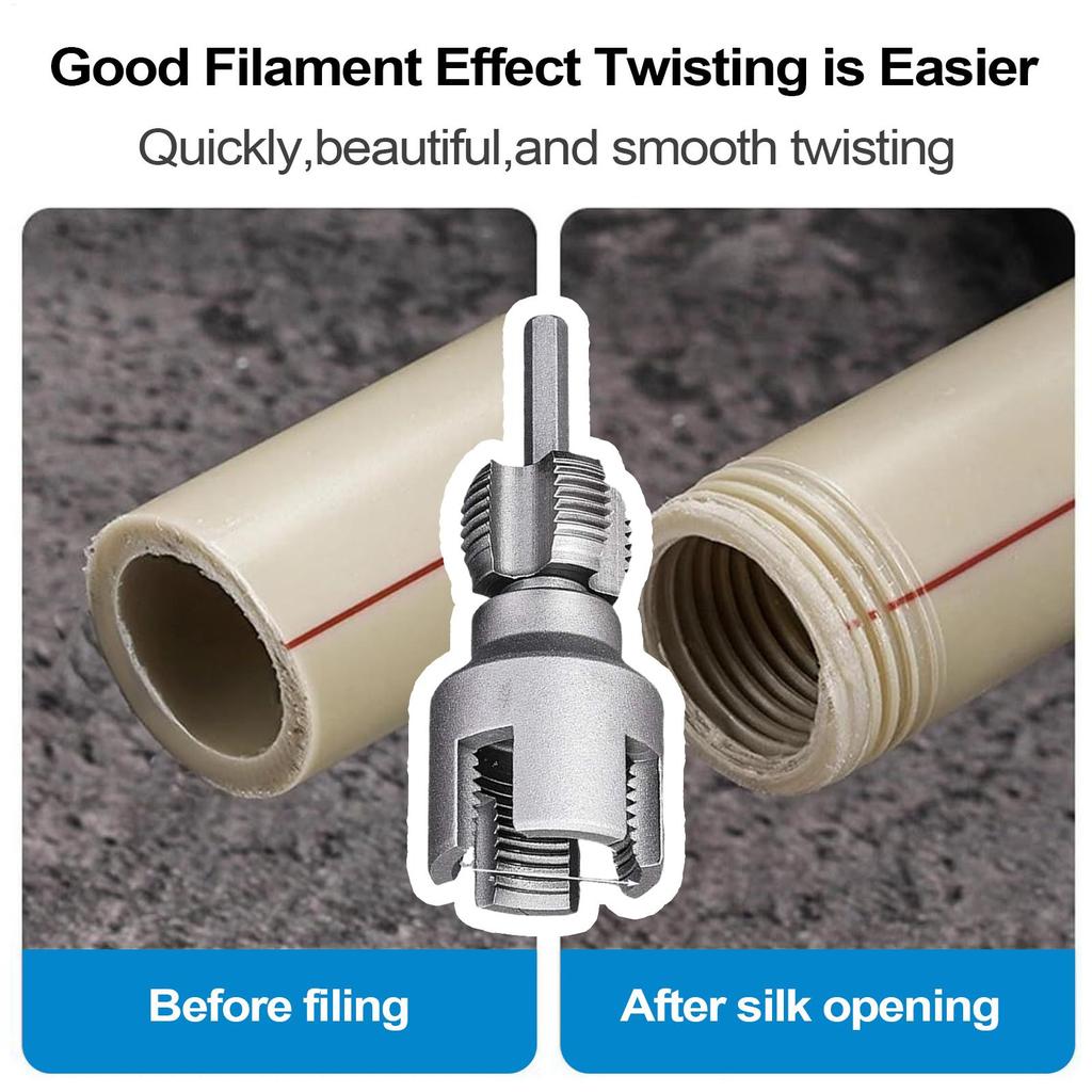 PVC Pipe Threader for Electric Drill Internal External Threads 1/2 & 3/4 Dies Water Pipes Opener Detachable PPR Threading Tool